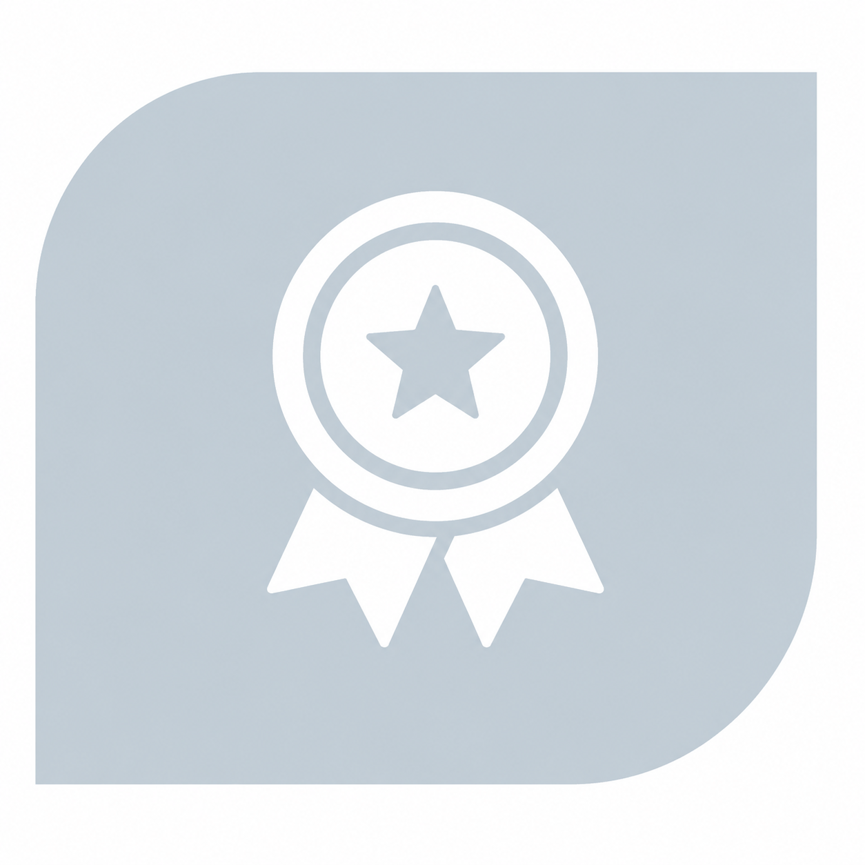 Award ribbon icon on soft background