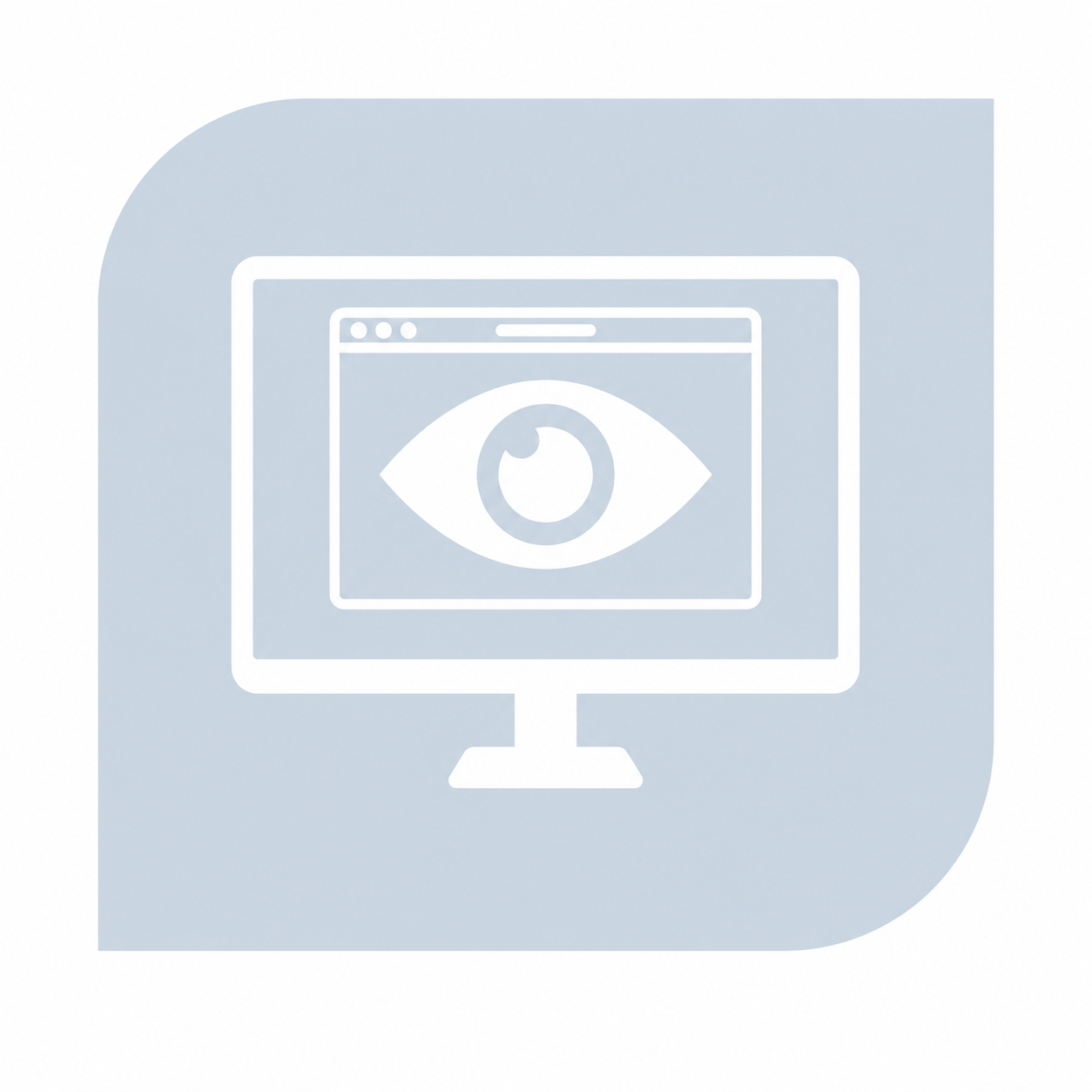 Eye symbol on monitor icon